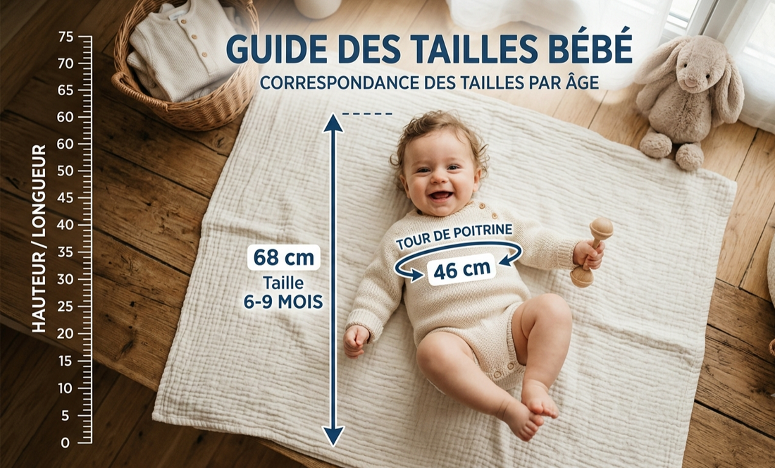 Guide des tailles pour vêtements bébé : bien choisir selon l'âge et le poids