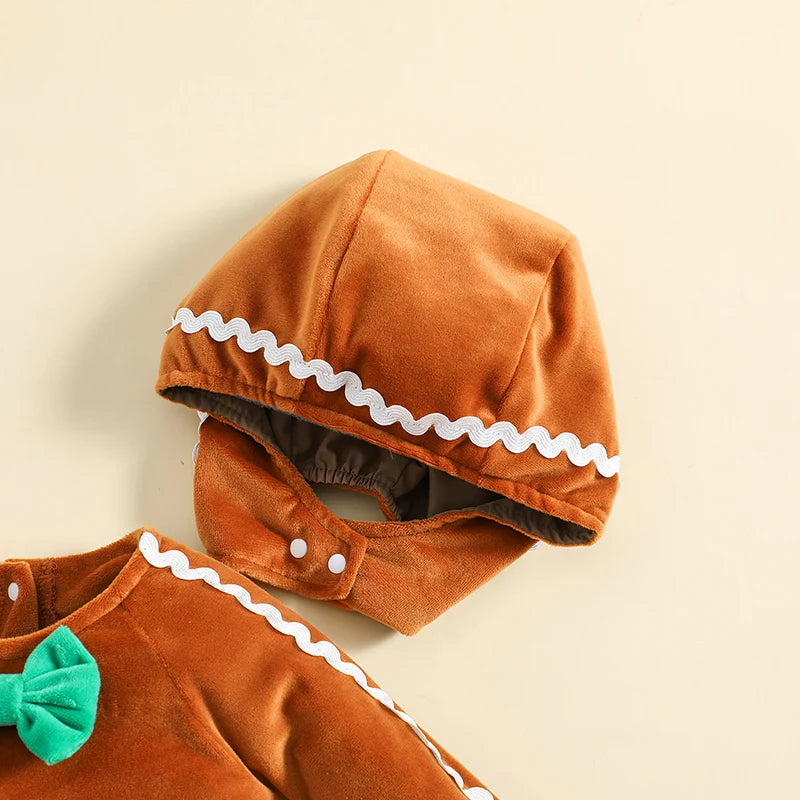 Combinaison Bébé Pain d'Épices avec Bonnet – Déguisement de Noël