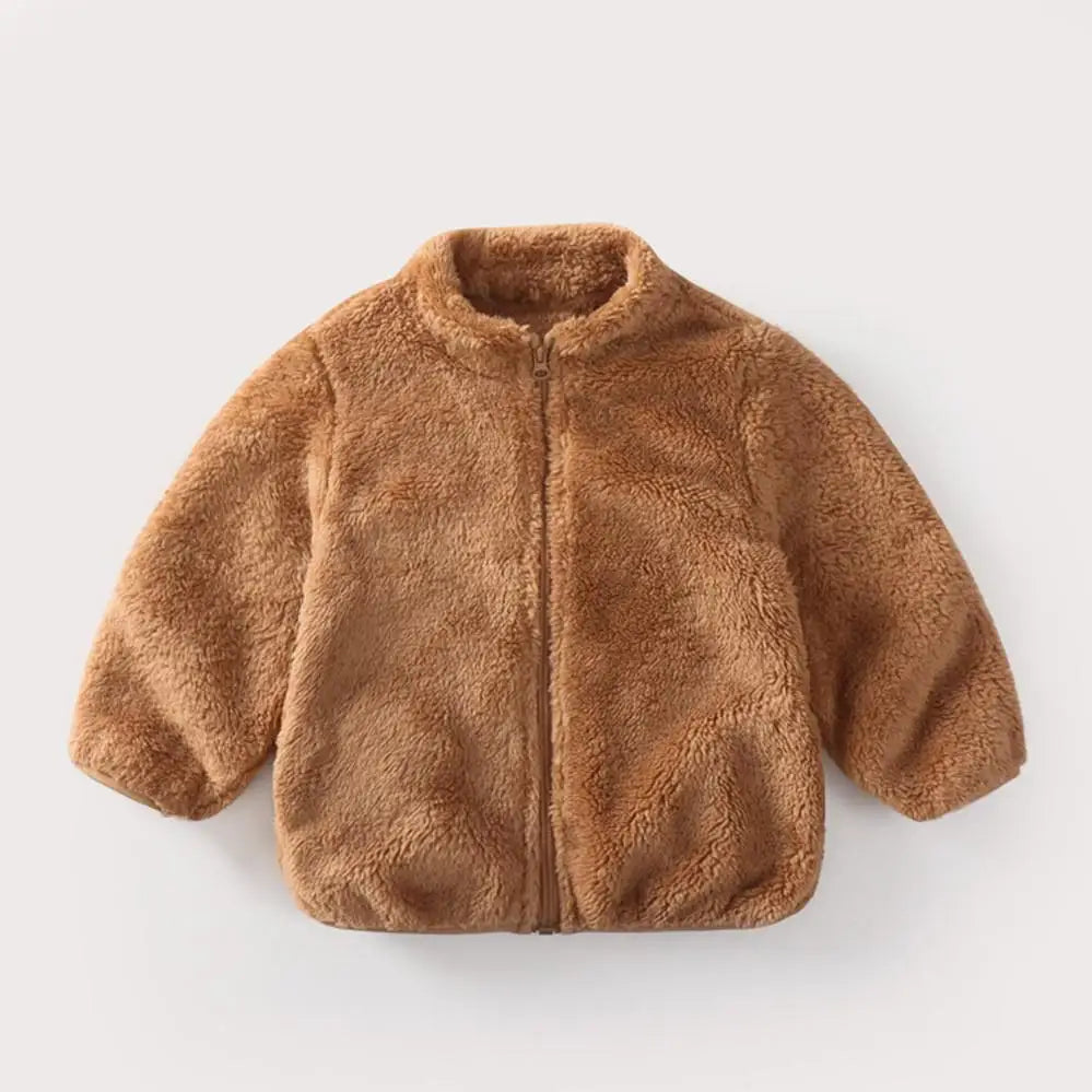 Manteau bébé peluche chaud à capuche, automne-hiver – vue 17