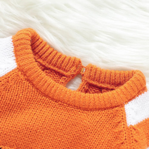 Body bébé tricot citrouille brodée, tenue d'automne – vue 2