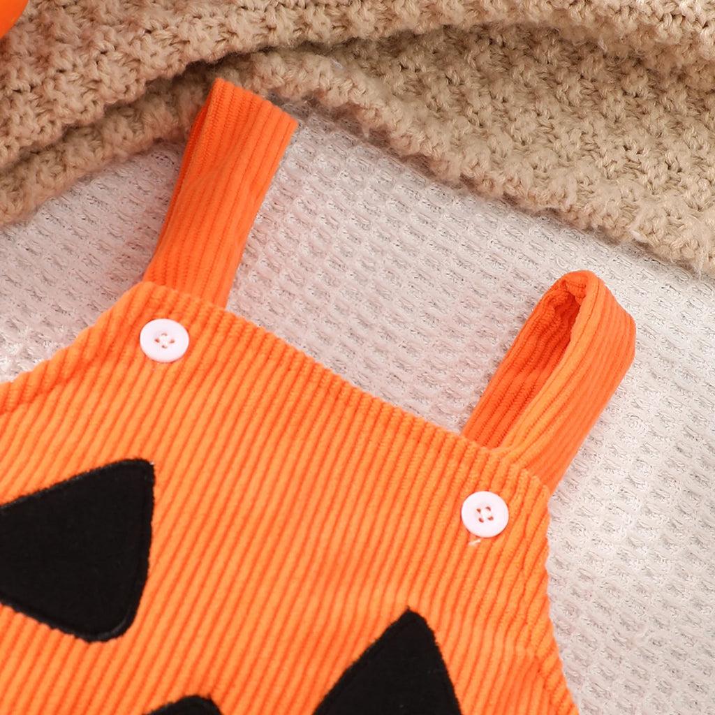 Salopette bébé citrouille en velours côtelé, déguisement Halloween – vue 9