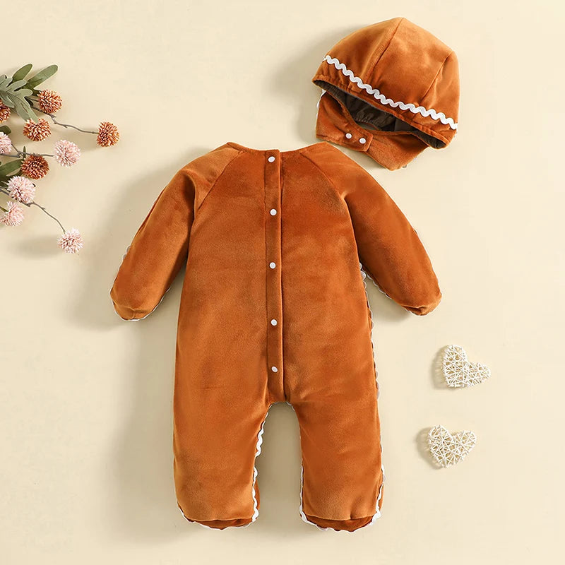 Combinaison bébé pain d'épices avec bonnet — déguisement de Noël LUEA