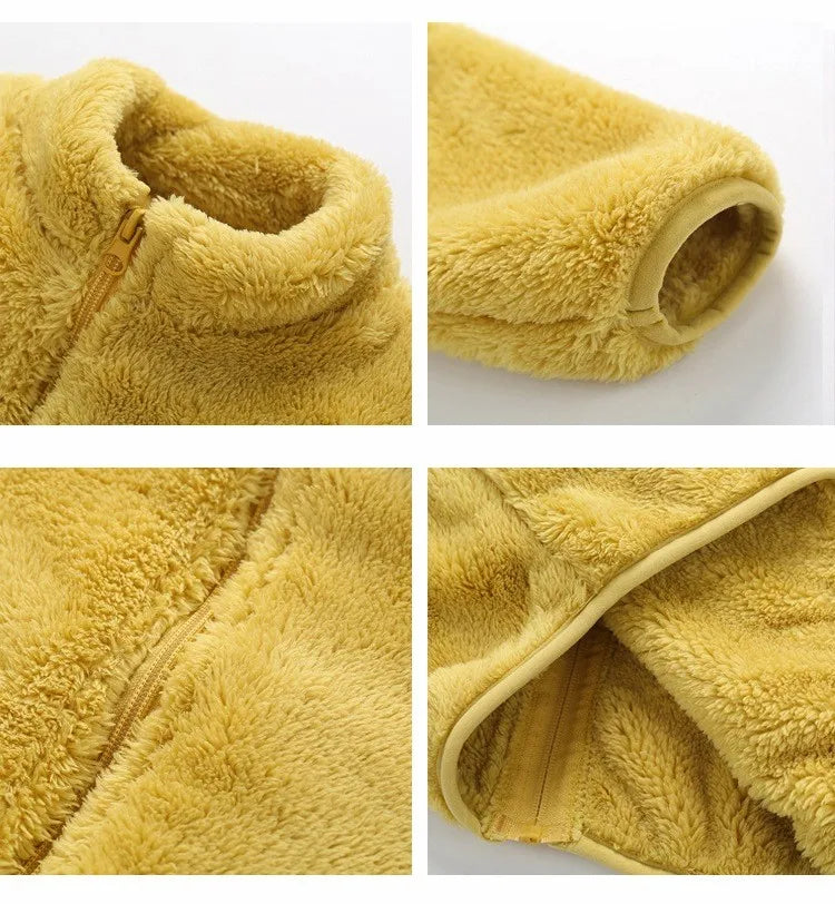 Manteau bébé peluche chaud à capuche, automne-hiver – vue 8