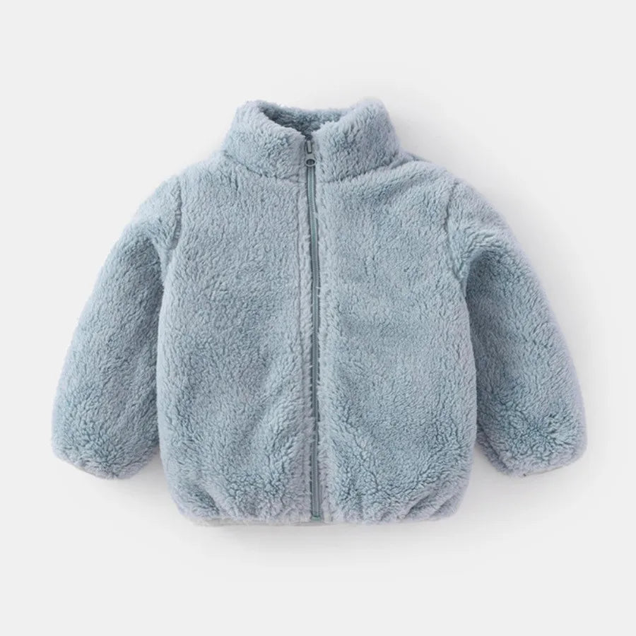 Manteau bébé peluche chaud à capuche, automne-hiver – vue 6