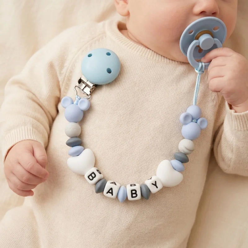 Attache-Tétine Personnalisée au Prénom de Bébé