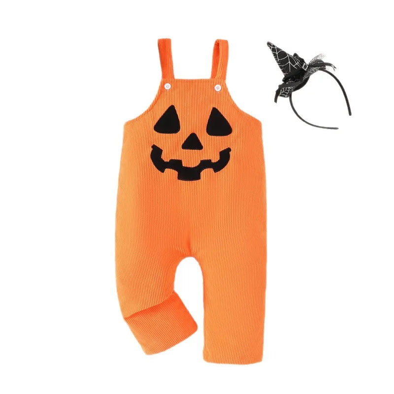Salopette bébé citrouille en velours côtelé, déguisement Halloween – vue 5