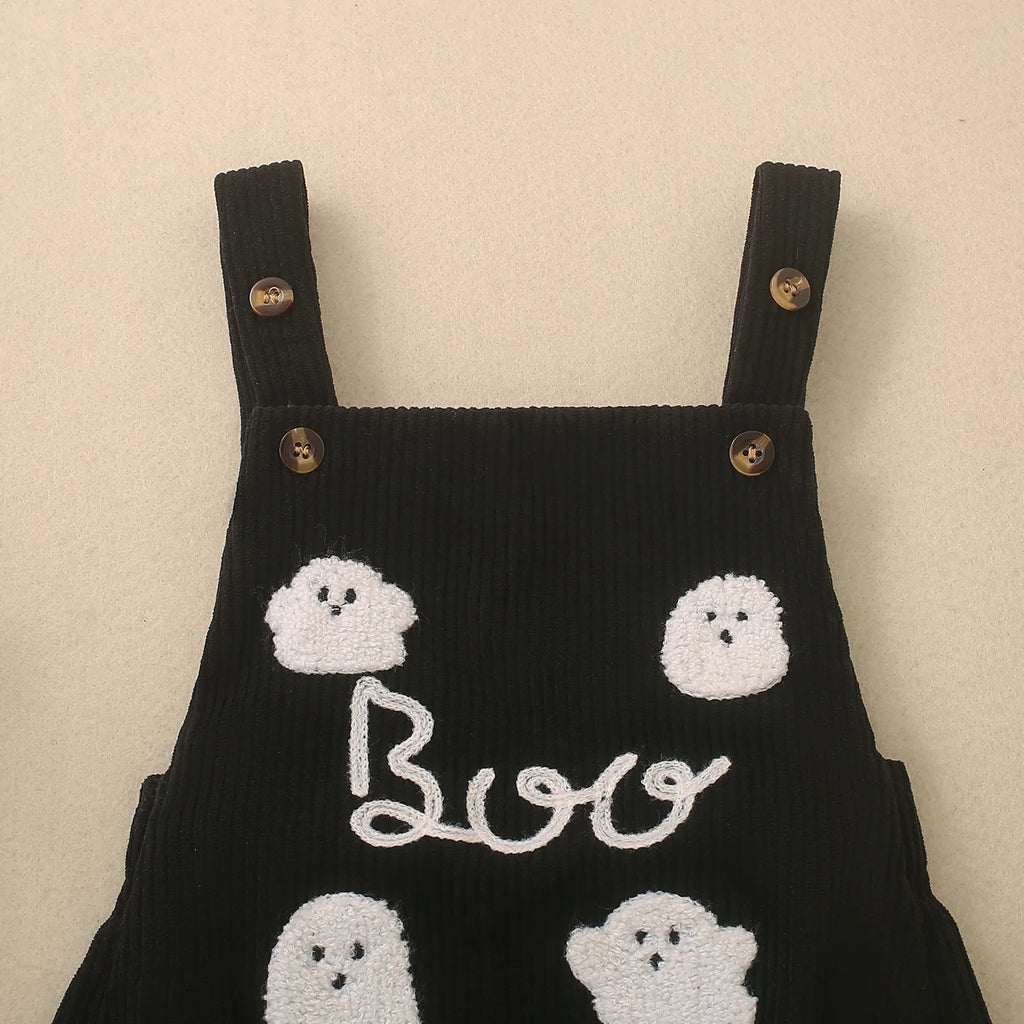 Salopette bébé velours brodée fantôme Boo, Halloween – vue 9