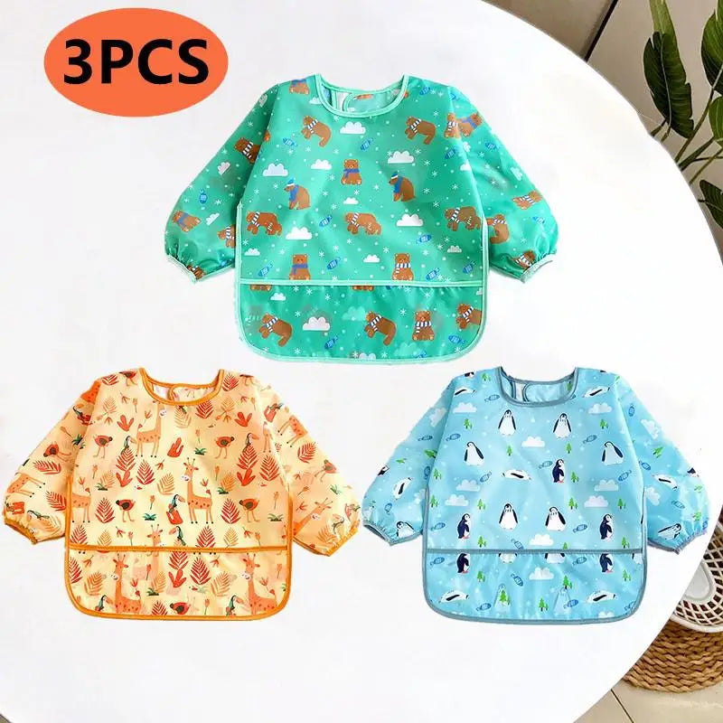 Bavoir bébé imperméable à manches longues, motifs colorés – vue 16