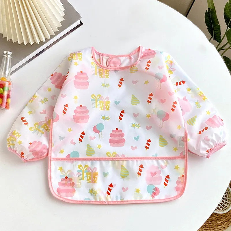 Bavoir bébé imperméable à manches longues, motifs colorés – vue 10