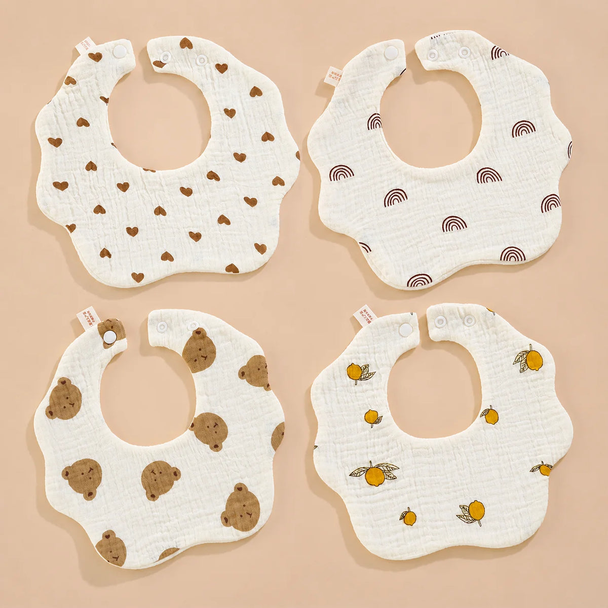 Lot de 4 bavoirs bébé imperméables à boutons-pression – vue 19