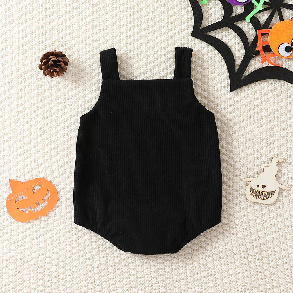 Salopette bébé fille velours noir brodée fantôme, Halloween – vue 8