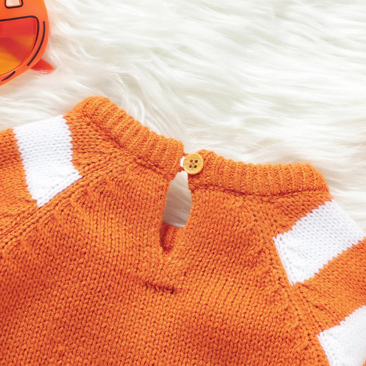 Body bébé tricot citrouille brodée, tenue d'automne – vue 3