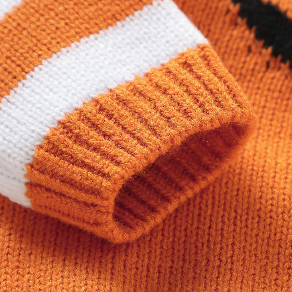 Body bébé tricot citrouille brodée, tenue d'automne – vue 4