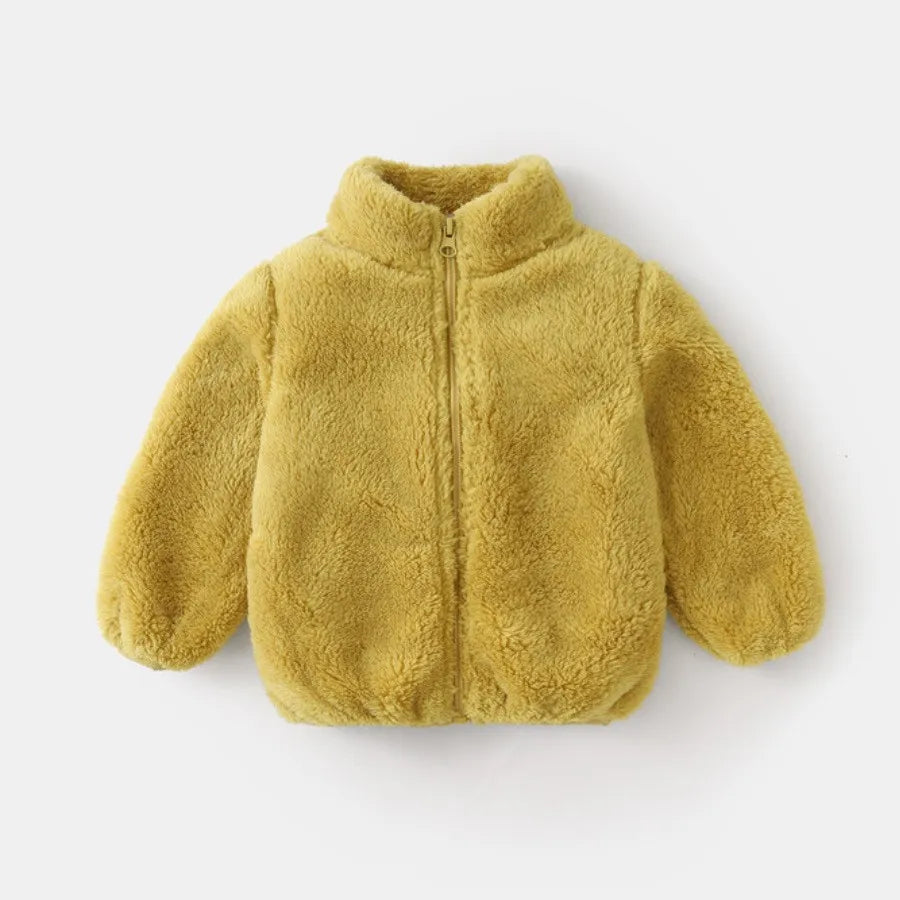 Manteau bébé peluche chaud à capuche, automne-hiver – vue 4