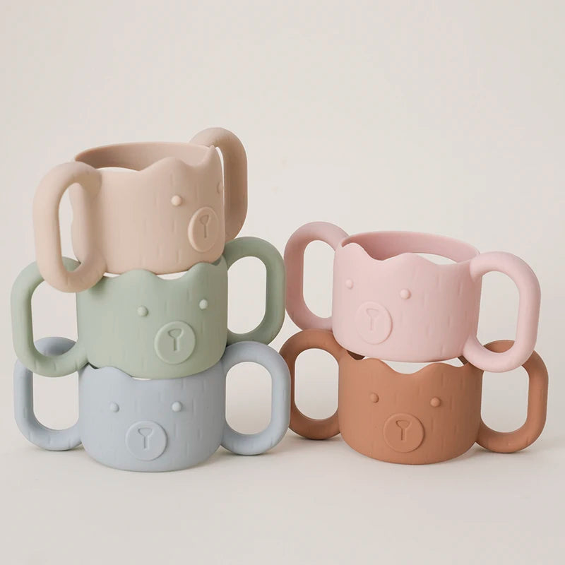 Poignée Biberon en Silicone – Bébé Boit en Autonomie