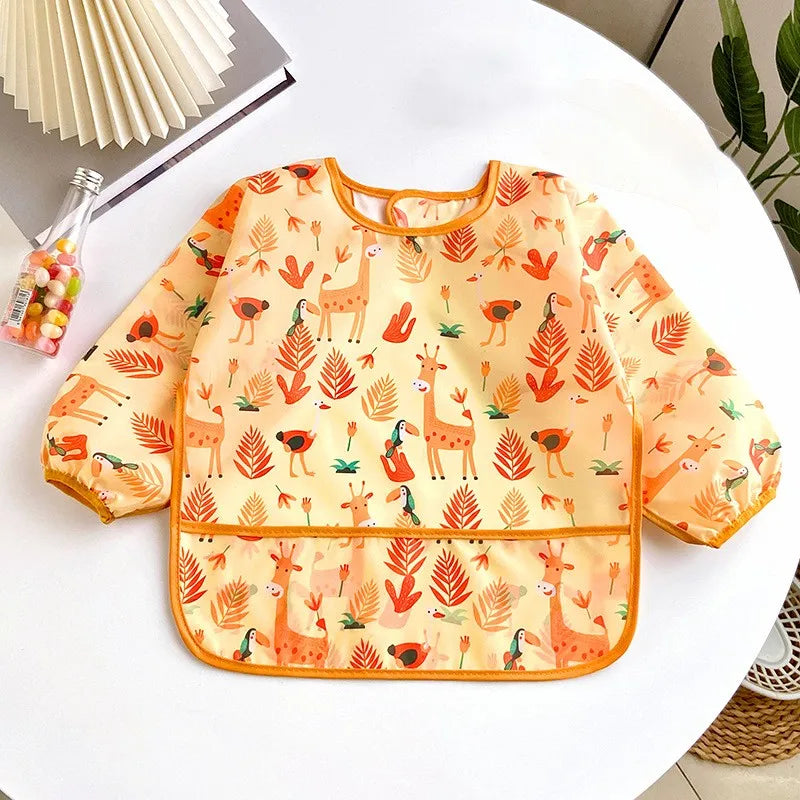 Bavoir bébé imperméable à manches longues, motifs colorés – vue 9
