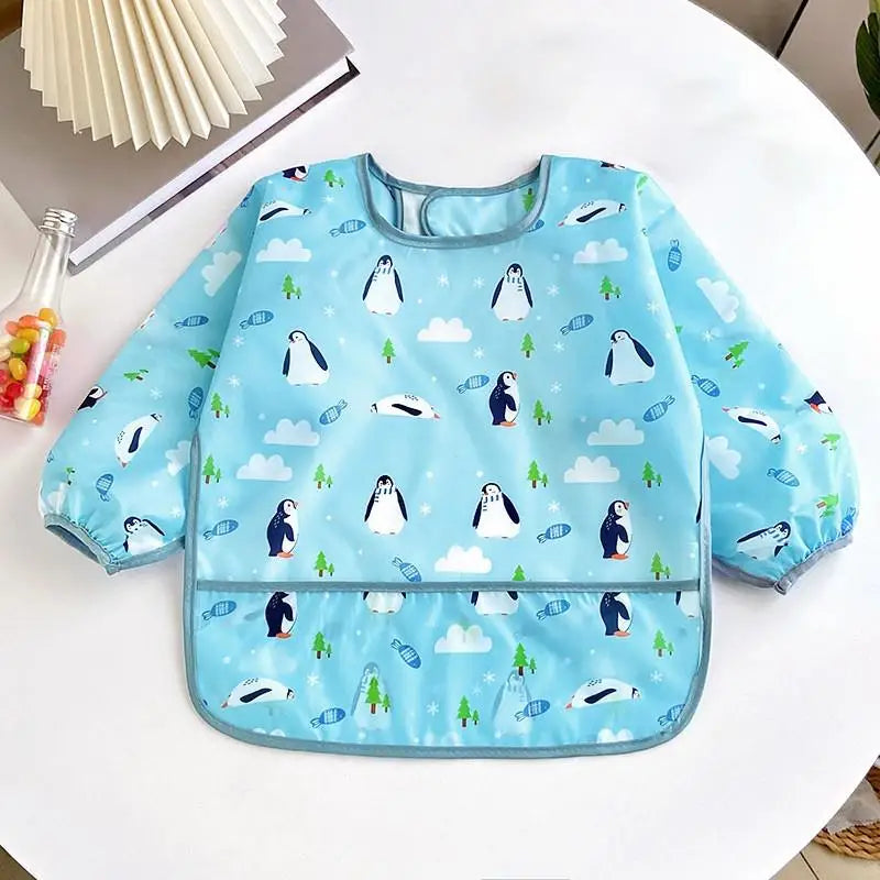 Bavoir bébé imperméable à manches longues, motifs colorés – vue 18