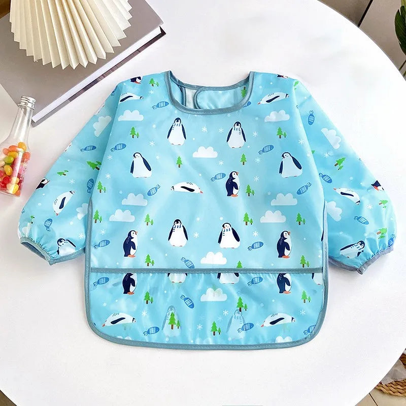 Bavoir bébé imperméable à manches longues, motifs colorés – vue 11