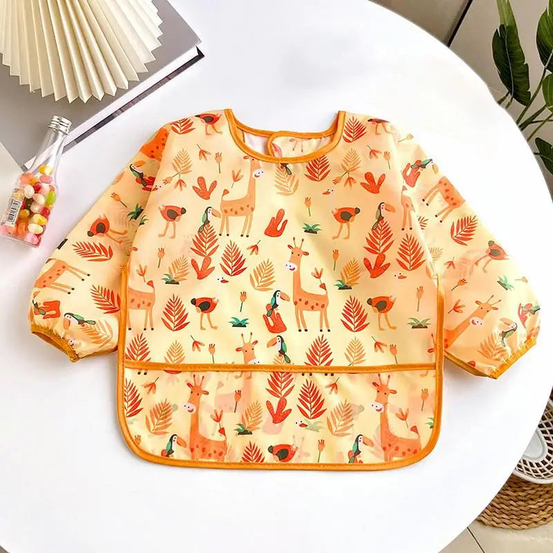 Bavoir bébé imperméable à manches longues, motifs colorés – vue 17