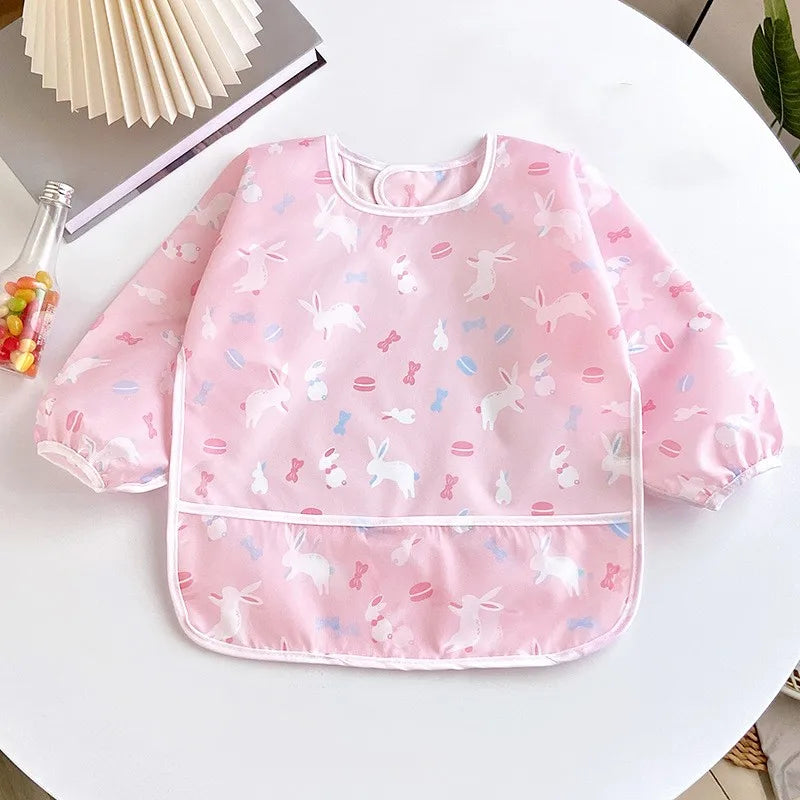 Bavoir bébé imperméable à manches longues, motifs colorés – vue 8
