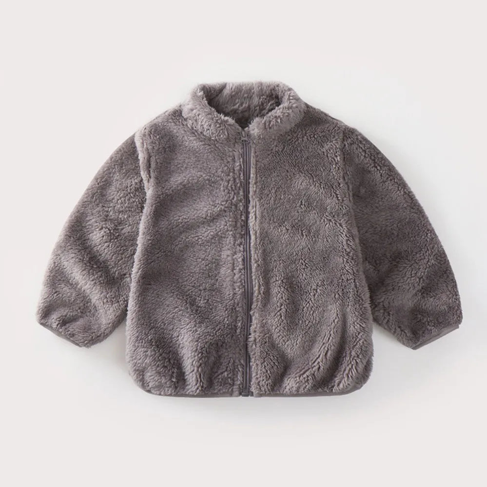 Manteau bébé peluche chaud à capuche, automne-hiver – vue 5