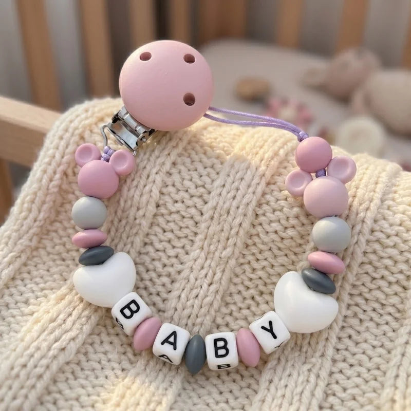 Attache-Tétine Personnalisée au Prénom de Bébé