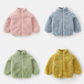 Manteau bébé peluche chaud à capuche, automne-hiver – vue 1