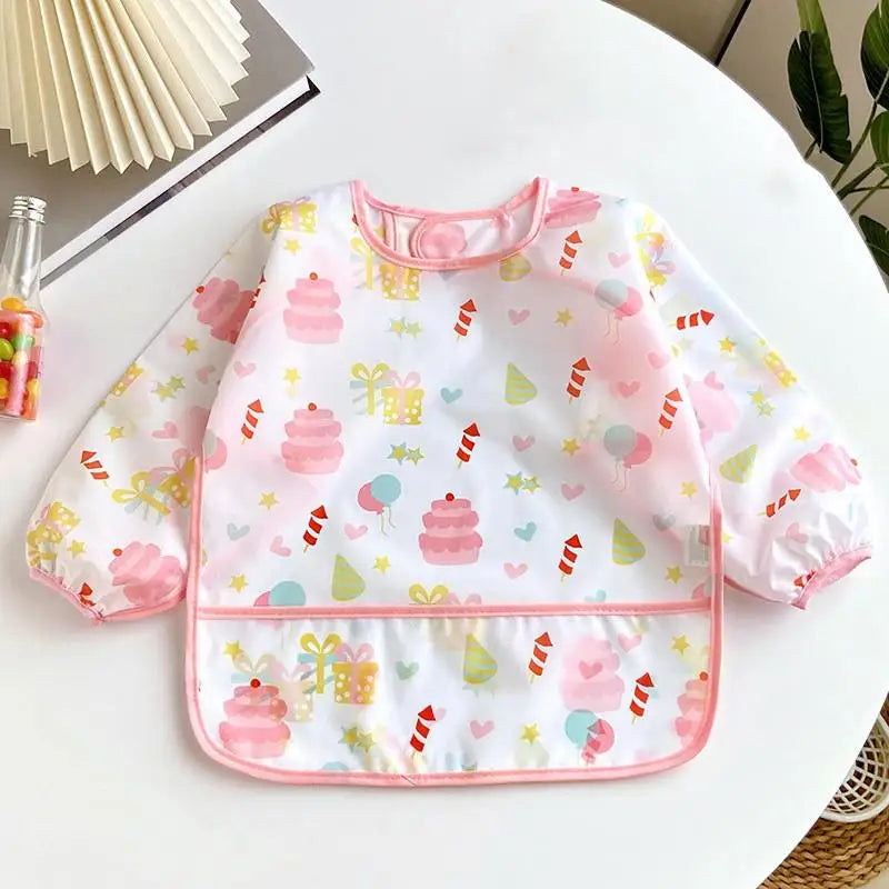 Bavoir bébé imperméable à manches longues, motifs colorés – vue 15